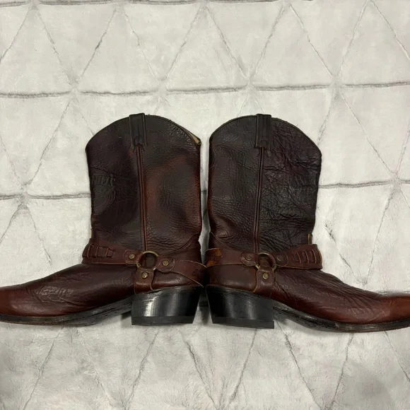 Jack Daniel’s Leather Cowboy Boots Sz 12D Brown Western Country Rodeo